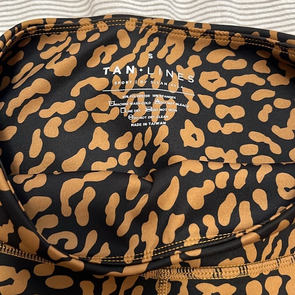 Leopard Print Athletic Shorts - Tan + Lines - Picture 2 of 4